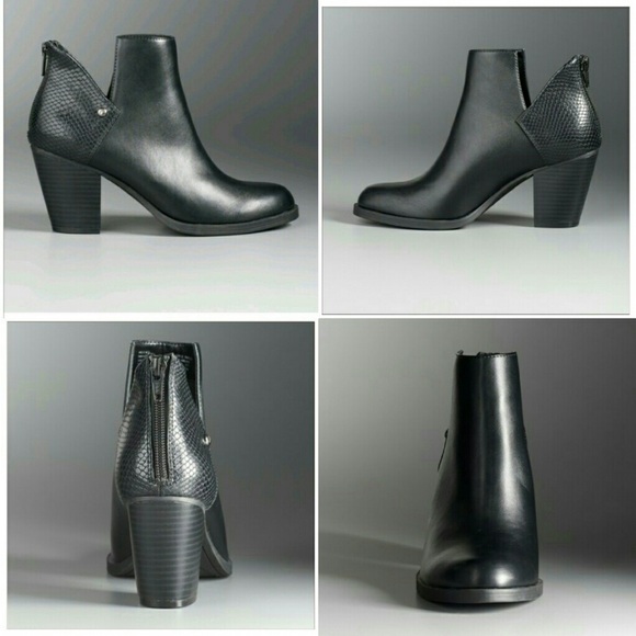 🆕 Vera Wang Berlin Dark Gray Zip Up Ankle Boots with Block Heel, Size 6 - Picture 2 of 12